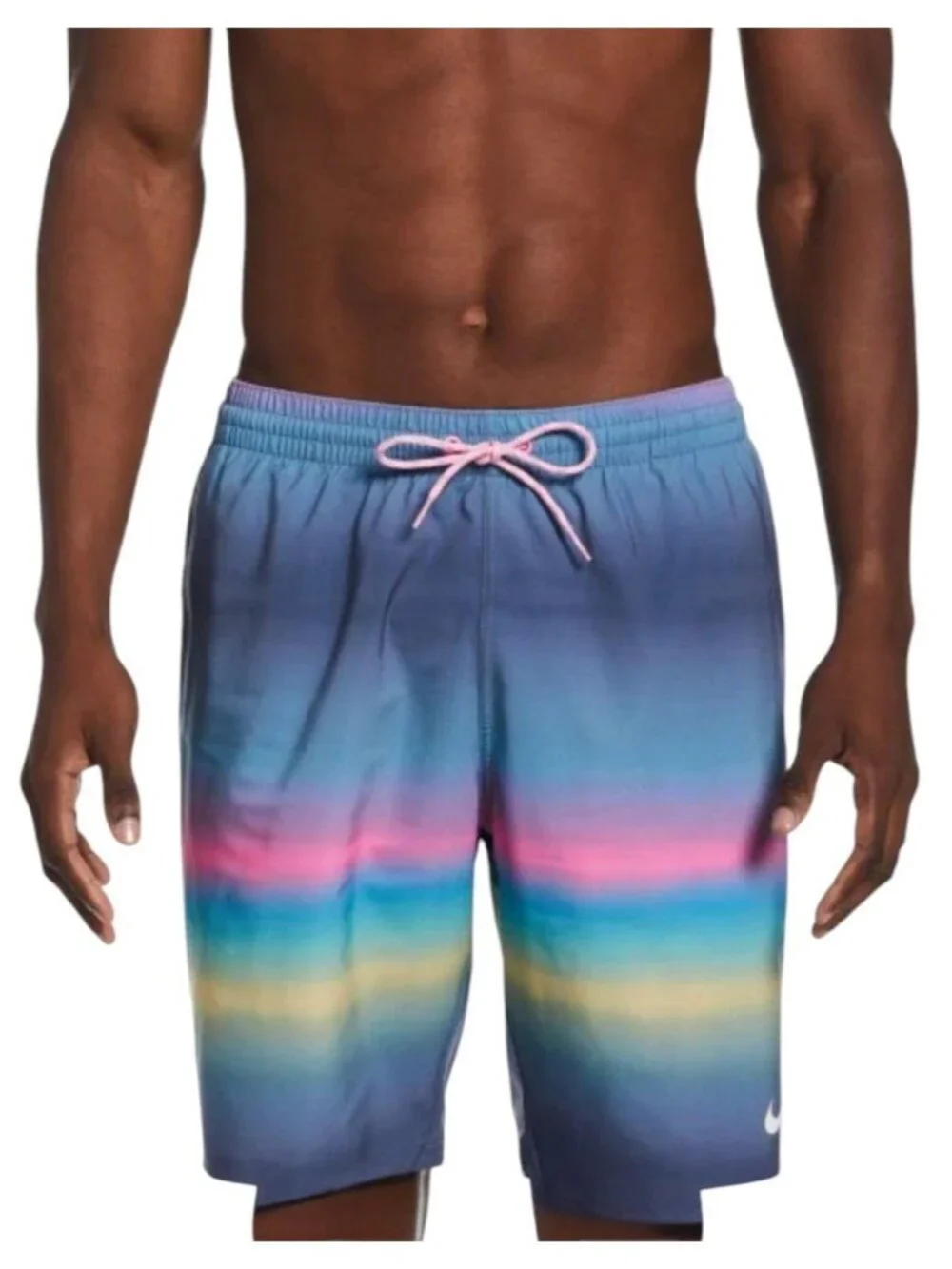 Nike Horizon Stripe Volley Short Swim Trunk Bathing Suit NESSD477-480 Mens M NEW